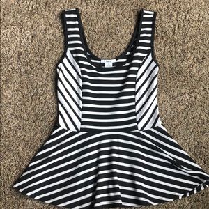 Bar lll white & black Peplum blouse